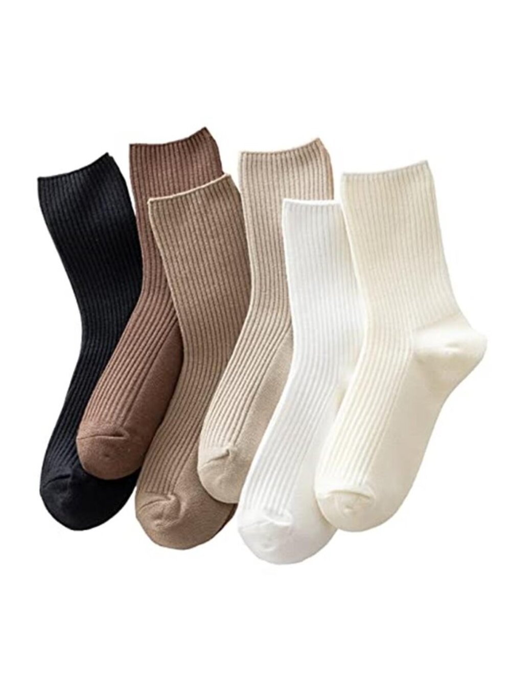 Womens Crew Socks Cotton Soft Cute Casual Athletic Comfort Socks 6 Pack Set